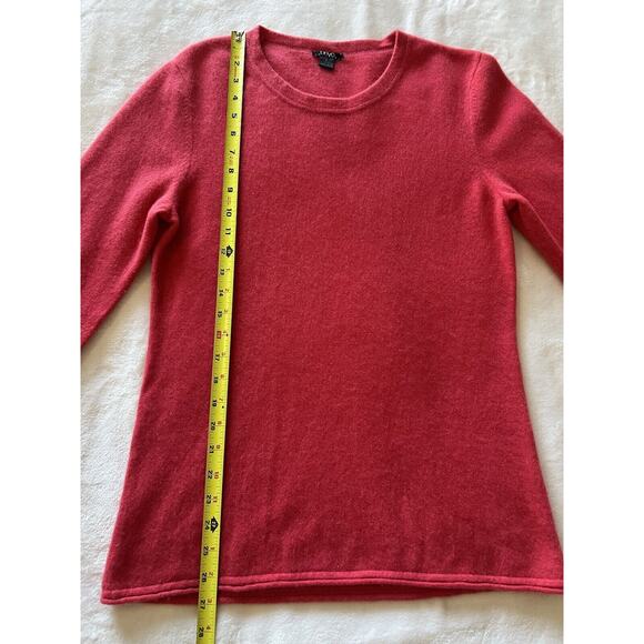 Prive Cashmere Sweater Red Knit Long Sleeve Crew Neck Pullover Sweater Sz Large - Picture 9 of 13